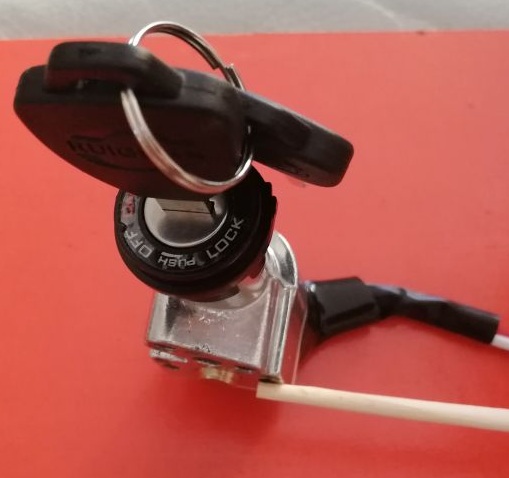Battery key lock on